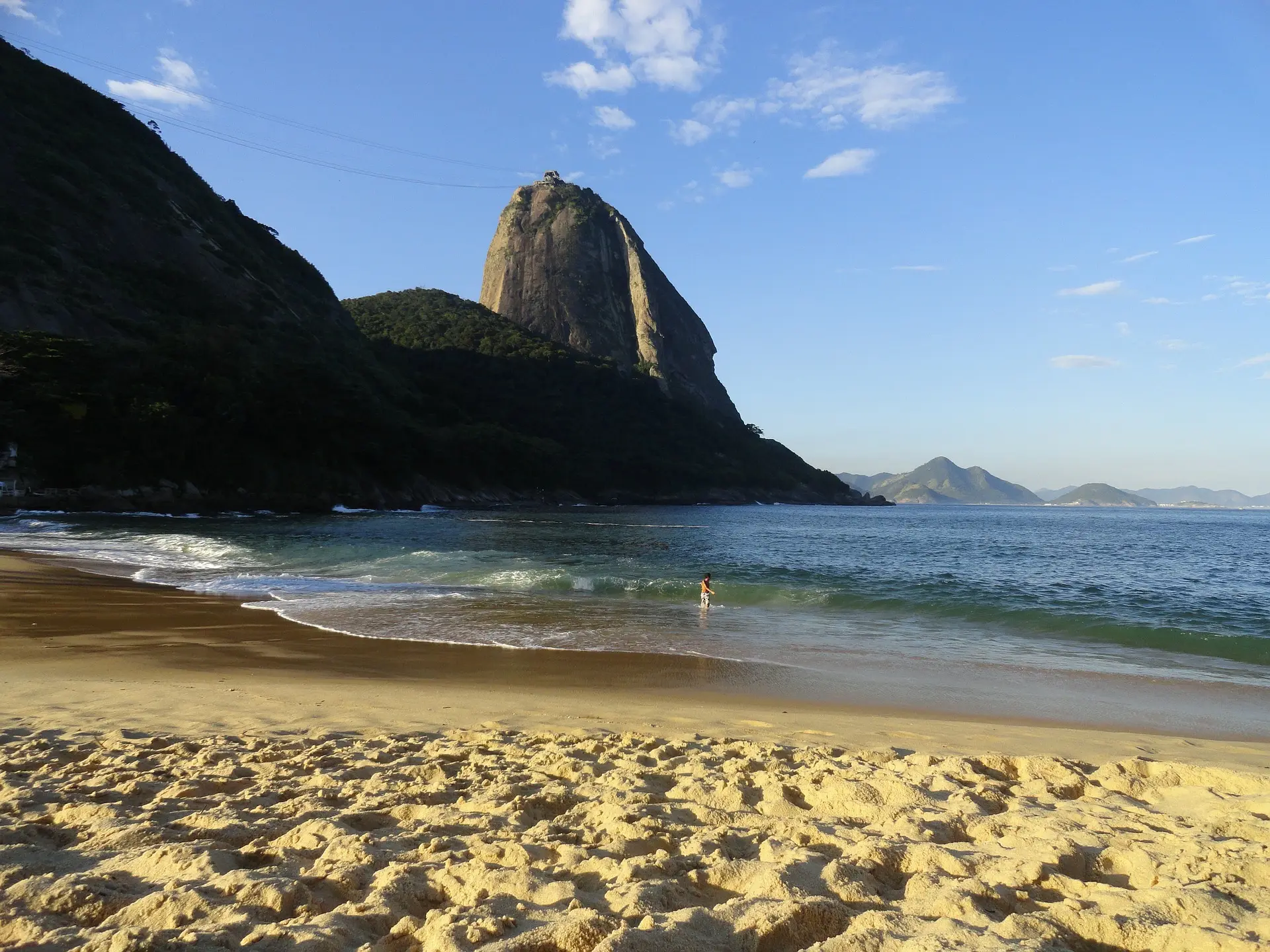 Sugar Loaf mountain and Red Beach in Rio de Janeiro